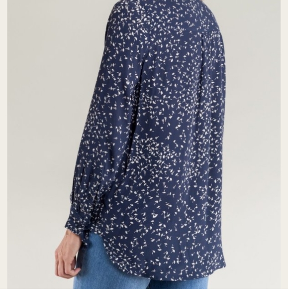 Ganni Barra Crepe Shirt in Total Eclipse size EU 34/ US XS - Picture 6 of 12